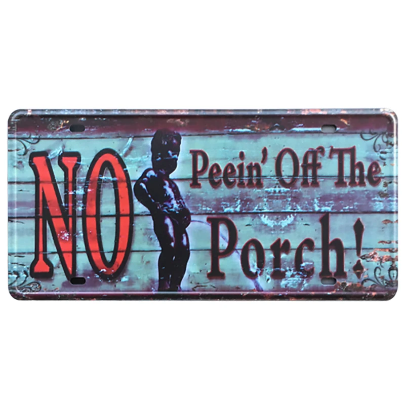 

Shabby Vintage Car Plate License Danger Stop Warning Text Signs Bar Garage Workshop Wall Plaques Home Decor Painting Tin Sign