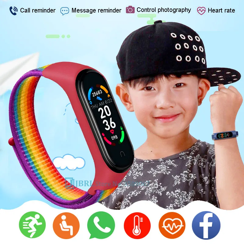 

M6 Nylon Kids Watch Children Wrist Watches Sport LED Fitness Tracker Digital Electronics Clock Girls Boys Wristwatch For 10-18