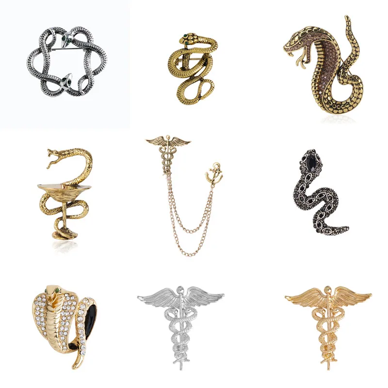 Модная брошь в виде змеи крыла из сплава булавка животного стразы на лацкан и