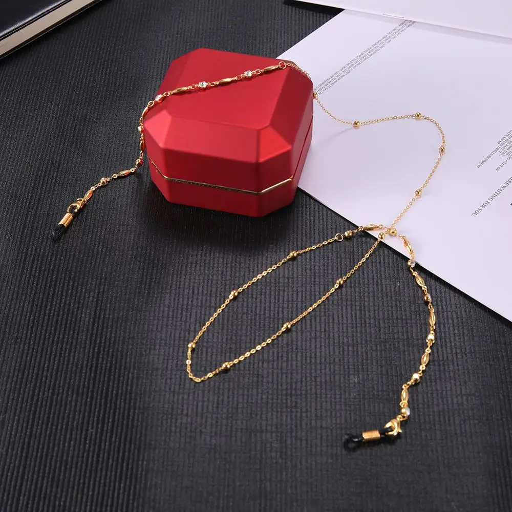 Цепочка для солнцезащитных очков SKYRIM с белыми кристаллами и бусинами женщин