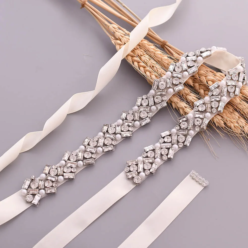 

Handmade Stunning Bridal Belt Beaded Wedding Belt Pearls Rhinestone Belt Pearl Bridal Belt Silver Sparkle Belt Satin Sash Belt