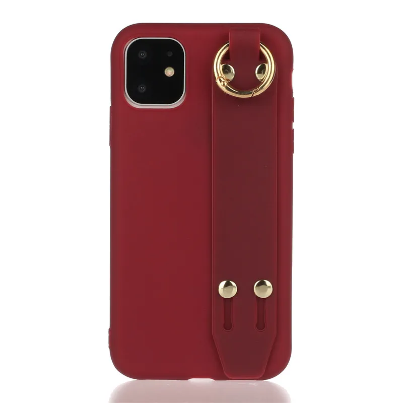 Чехол для телефона с ремешком на запястье для iphone 11 11Pro Max XS Max XR, чехол конфетного цвета чехол для iphone 8 7 Plus X 6 6 S, чехол с браслетом - Color: F