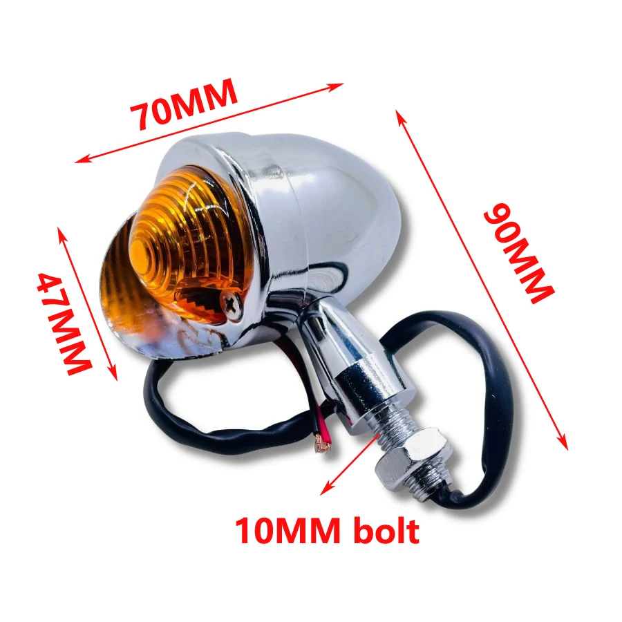 Yecnecty 1 Пара Ретро мотоциклетный индикатор указатель поворота Хромовая пуля