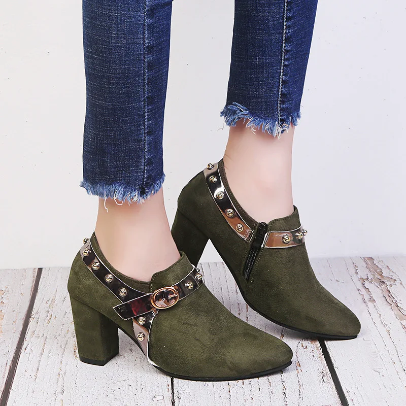 Модные новые женские осенние ботильоны Повседневные высокие винтажные короткие