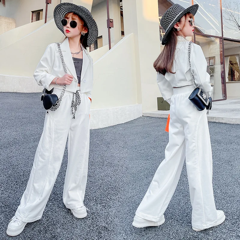 

Girls' casual suits, women's spring and summer 2021 new fashion children's vest, three-piece suit