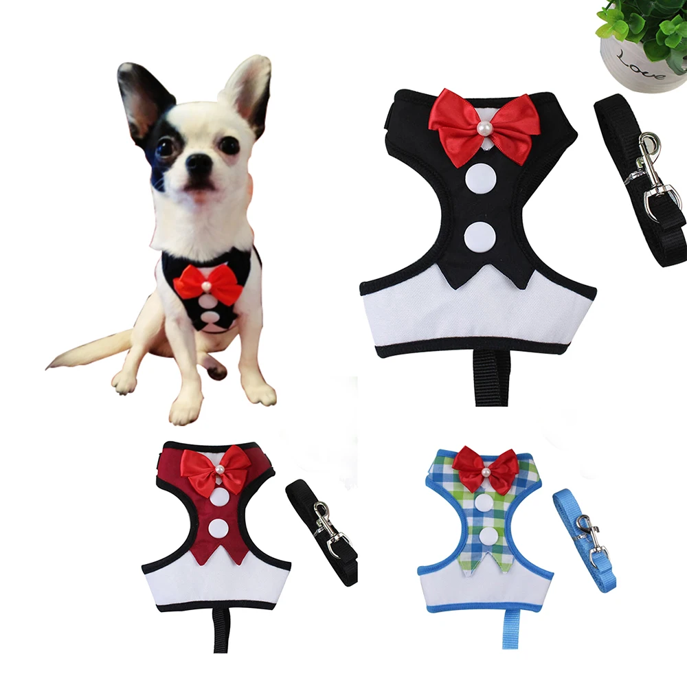 1 комплект поводок для собаки жилет набор чихуахуа Официальный галстук бабочка