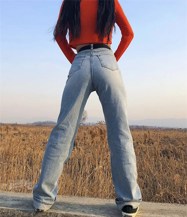 

2021 ECHOC Spring & Autumn Women's High-waisted Straight Pants Slacks