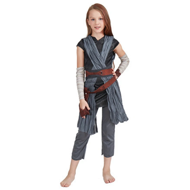 Детские классические костюмы для косплея на Хэллоуин Рей комбинезон джедая
