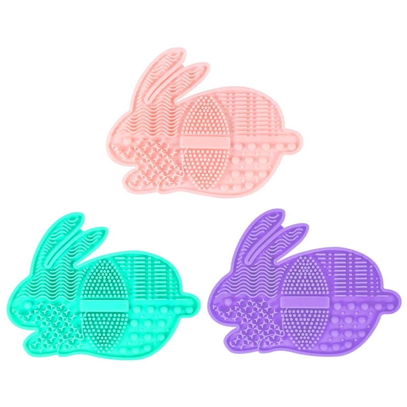 Портативная Кисть для макияжа с милым мультяшным Кроликом коврик чистки