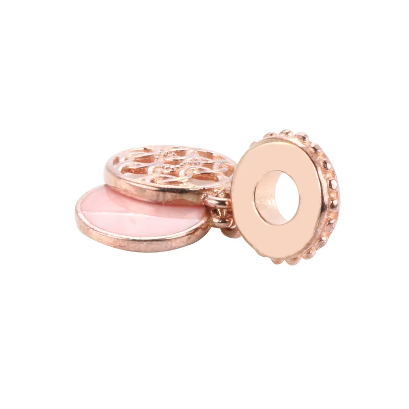 

Authentic 925 Sterling Silver Charm New Rose Gold Pink Love Hollow Pendant Fit Pandora Women Bracelet & Necklace Diy Jewelry
