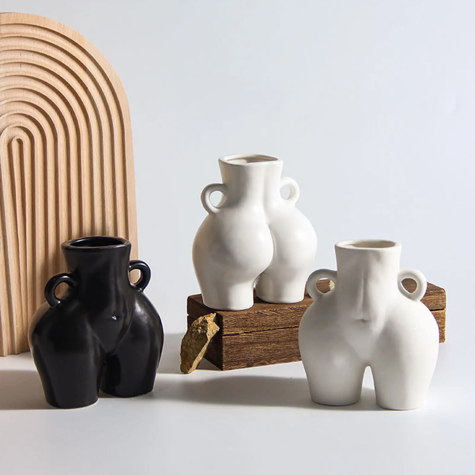 Керамическая ваза для цветов из натуральной смолы ягодицы Обнаженная предметы