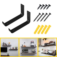 2pcs wall mounted bracket fastener shelf table furniture holder frames accessories fittings floating wooden shelf stand