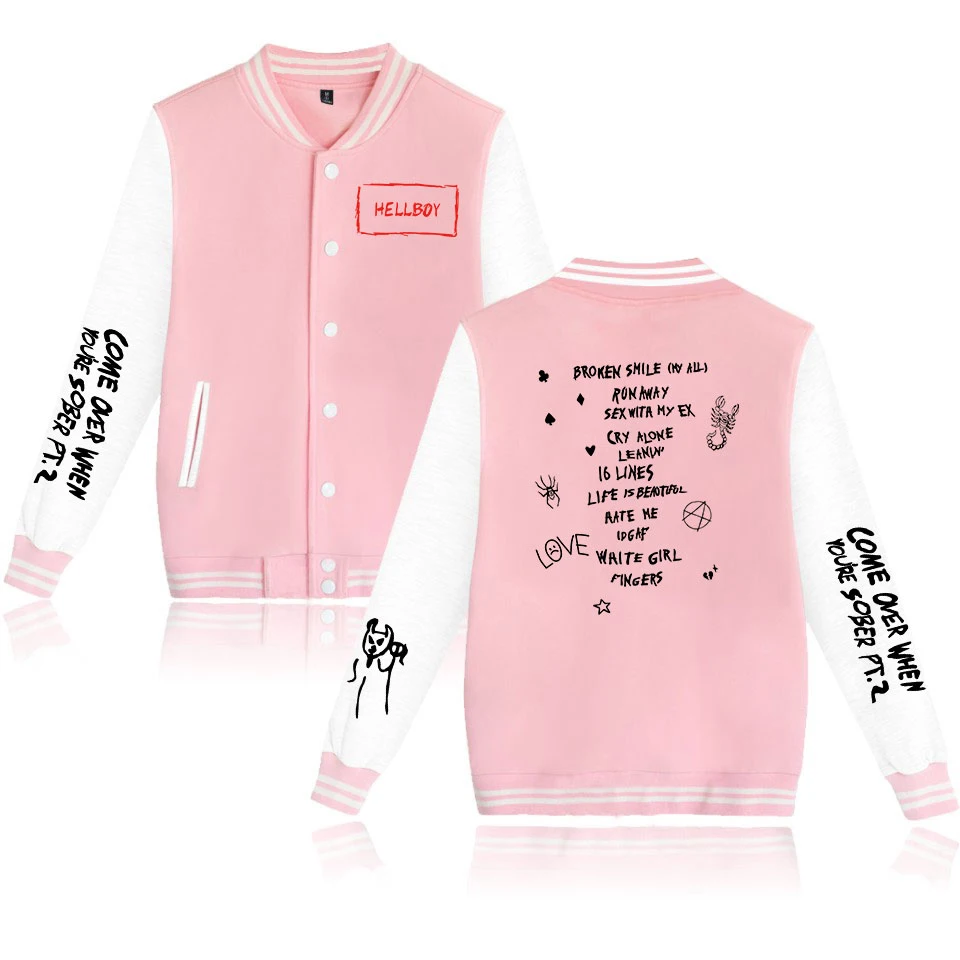 Новейшие Модные бейсбольные куртки Lil Peep для женщин/мужчин куртка с длинным