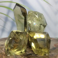 natural citrine stone and smoky quartz yellow crystal witchcraft gemstones spiritual healing raw topaz feng shui home decoration