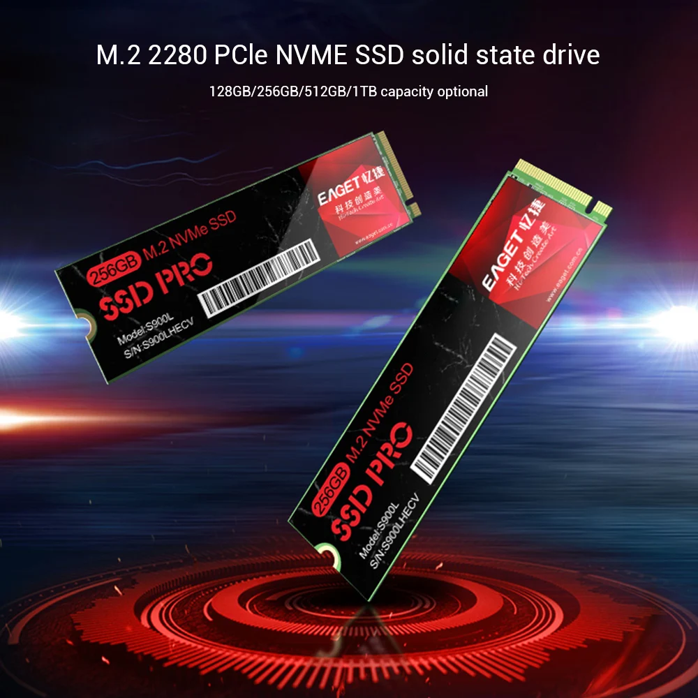 

EAGET S900L M.2 PCI-E SSD 2280 NVMe PCIe3.0 128 /256 /512