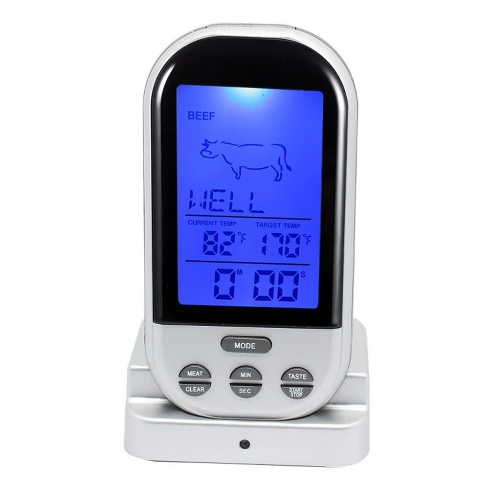 

Wireless Remote Digital BBQ Meat Thermometer Probe Cooking Kitchen Food Grill Oven Thermometer Probe Cooking With Timer