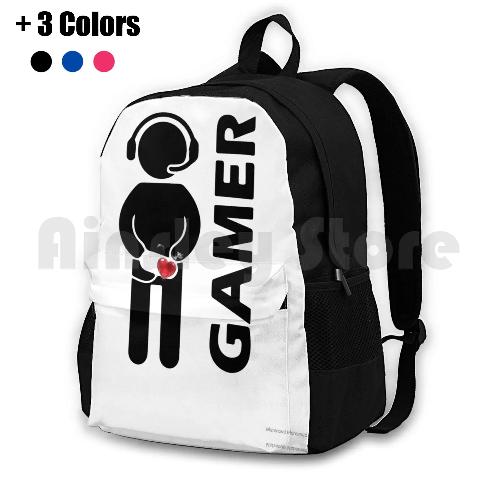 

Gamer Outdoor Hiking Backpack Waterproof Camping Travel Gamer Games Xbox Play Station Levels Happy Love Controller Friends