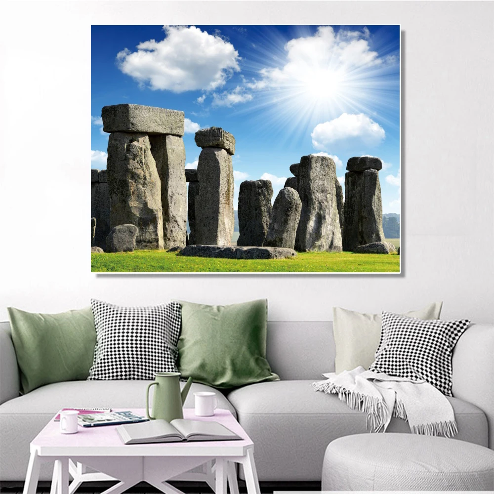 Laeacco холщовая картина с каллиграфией наружная сцена плакаты принты памятник