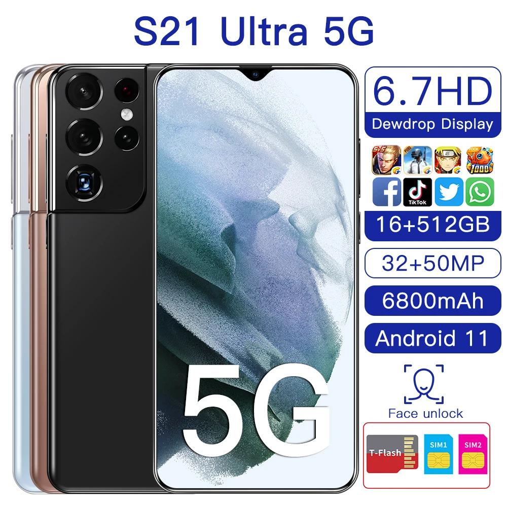 Глобальная версия Galxy S21 ультра 5G 12 ГБ 512 6 7 дюймов Android10 смартфон 6800 мА/ч полный