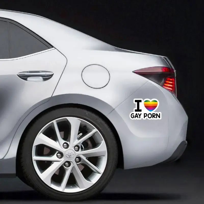 Виниловая наклейка на бампер забавная надпись Я люблю геев и порно секс ЛГБТ