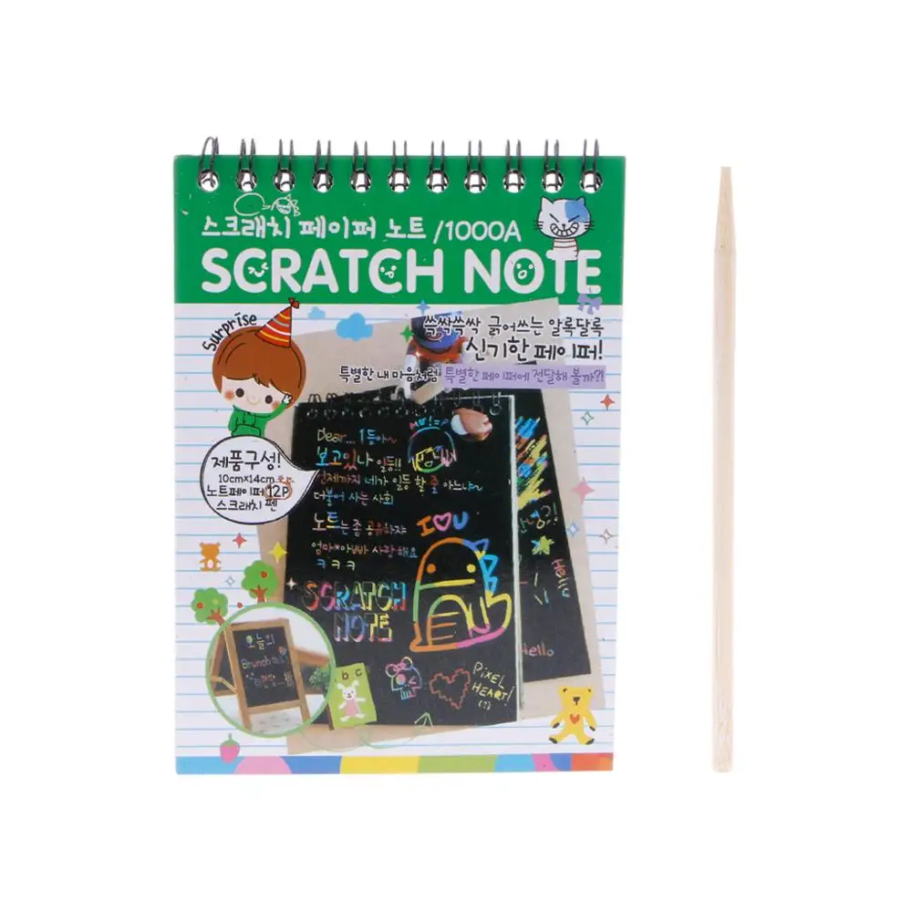 Scratch Scraping Book Art Magic Painting Paper Drawing Stick Детская обучающая игрушка | Канцтовары для