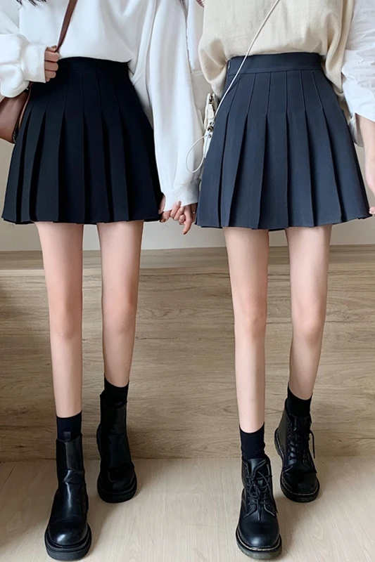 

Pleated Skirt Women's Spring/Summer Gray 2021 New JK Uniform Skirt High Waist Sliding A-Line Sheath Pleated Skirt Japanese Mini