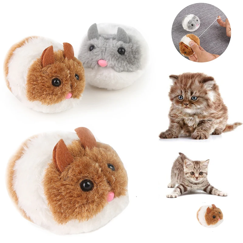 

New 1PC Plush Fur Mouse Shake Cat Toy Little Interactive Kitten Toys Movement Rat Bite toy Funny Cute Pet