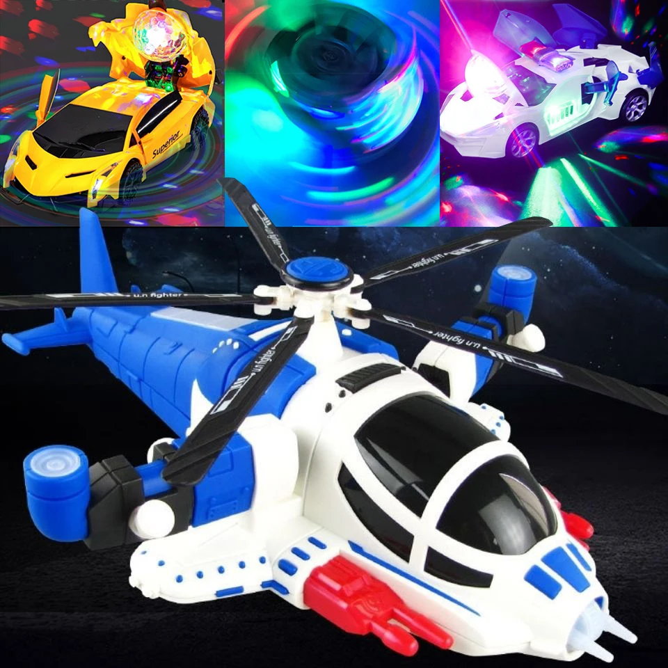 

Деформации Боевой вертолет Автомобильные Игрушки транспортные средства трюк грузовые автомобили для малышей Забавные электрические Игру...