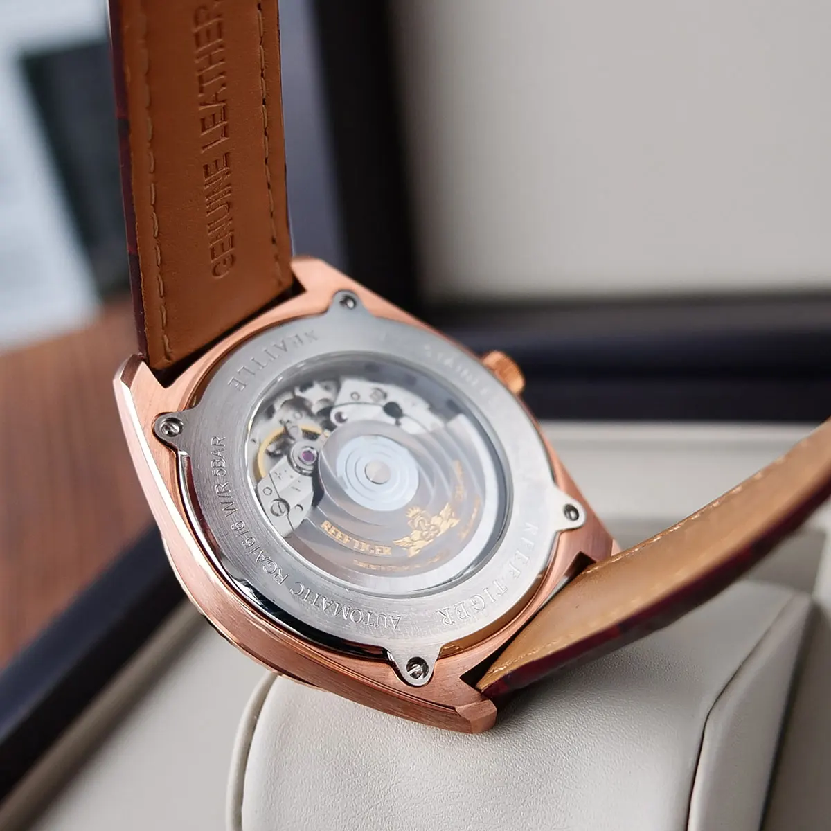 

Reef Tiger/RT Top Brand Luxury Dress Watch Men Automatic Mechanical Watch Leather Strap Watches Relojes Masculino RGA1616