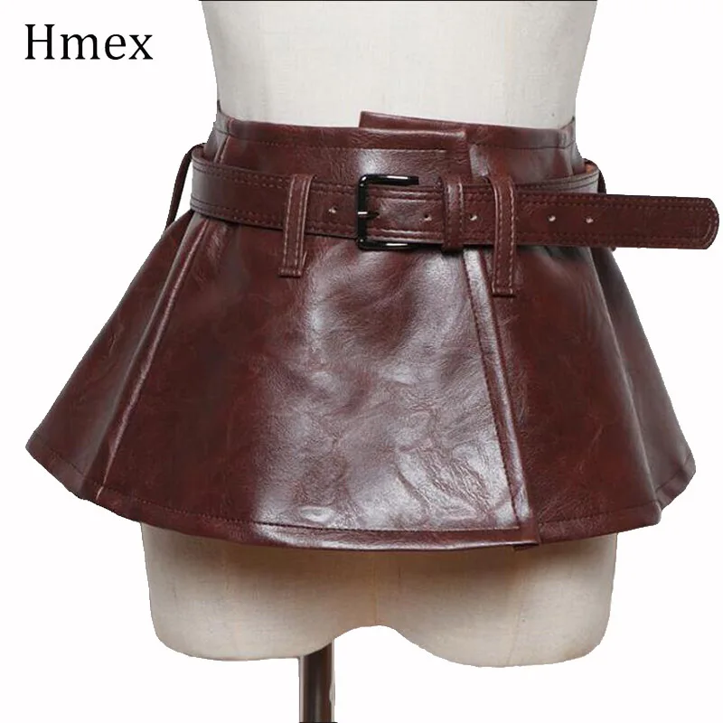 Women Luxury Brand PU Leather Belt Slim Corset Black Dress Waist Belt Skirt Cummerbund Casual Girdle Pin Buckle Belts Accessorie