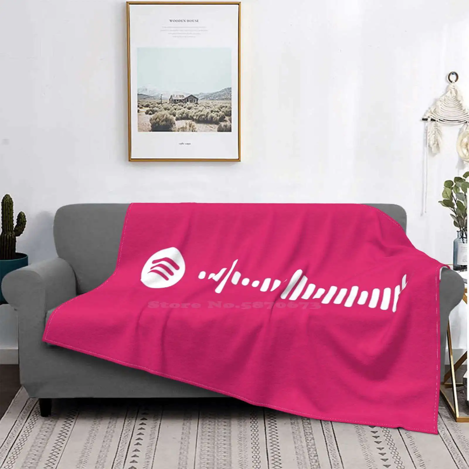 

Código de escaneo de Spotify para el hogar, sofá cama, Camping, coche, avión, manta portátil de viaje, Pop 2000S, Throwback Pink