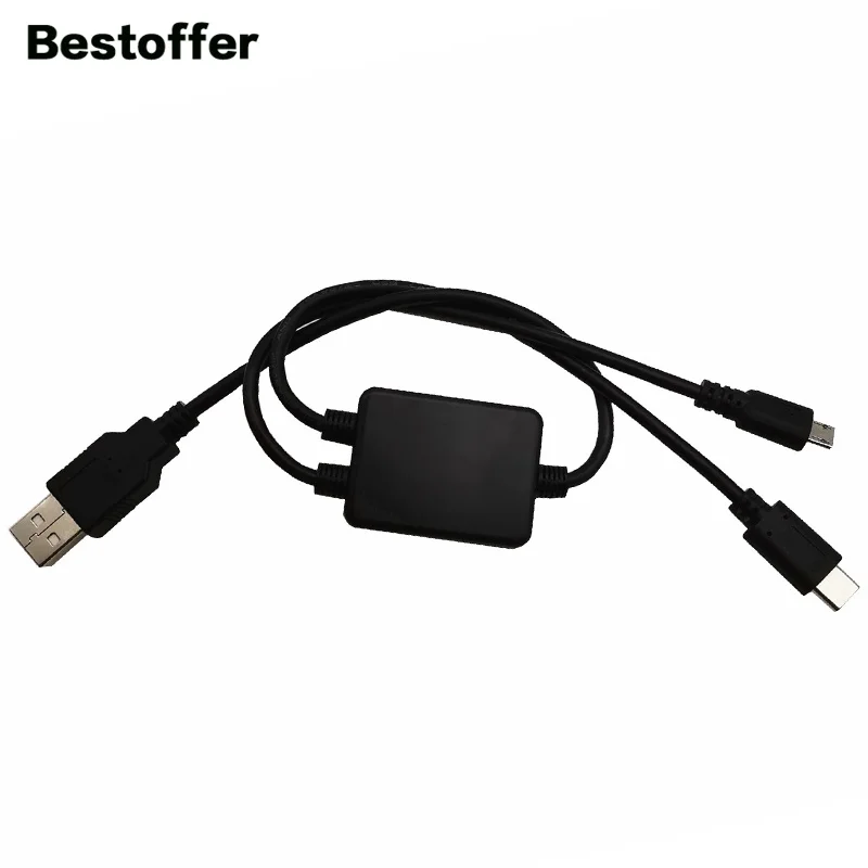 USB 2.0 A Male to 3.1 Type-C and Micro 5P 2 in 1 Charging Charger Black Cable Cord | Электроника