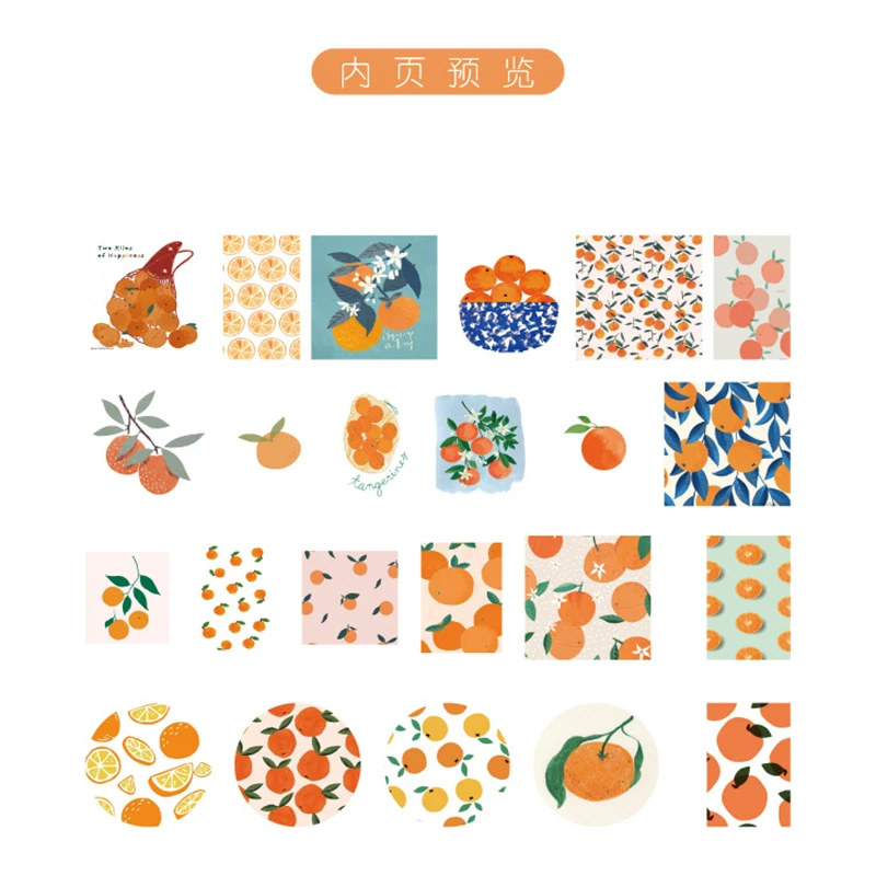 

46 pcs/box Full of orange series Journal Decorative Stickers Scrapbooking Stick Label Diy Diary Stationery Album Fruits Stickers