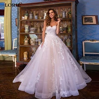 lorie pink lace wedding dress ball gowns sweetheart neck tulle country boho bride gowns princess lace up appliqued bridal gowns