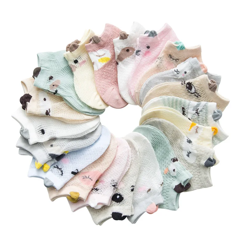 5 пар/лот для детей от 0 до 7 лет Сезон весна лето Тонкие сетчатые носки маленьких