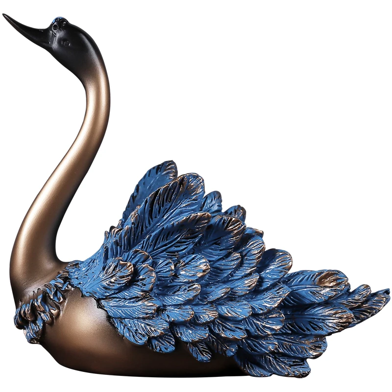 

Creative Swan Statue Resin Ornaments Animal Figurines Home Decoration Accessories Modern Living Room Office Wine Cabinet Decor