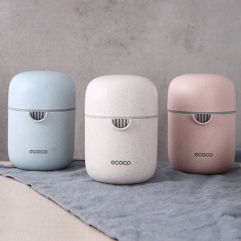 Мини ручная оранжевая соковыжималка переносная крышка вращающаяся для