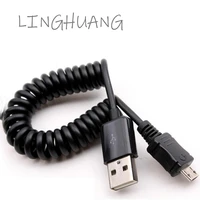 linghuang 1m spring braided micro usb cable data fast charger fone lines charging cables smartphone cord for mp3 mp4 xiaomi