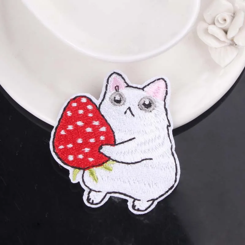 Нашивки сделай сам с милым котом Высококачественная вышивка нашивка для одежды