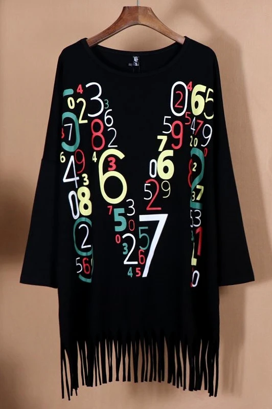 Осенняя Свободная Женская футболка большого размера из хлопка уличная