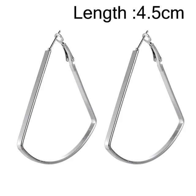 Silver 4.5cm Индивидуальные простые металлические треугольные геометрические серьги, винтажные серьги-кольца для женщин, модные ювелирные аксессуары, подарок - Окраска металла: Silver 4.5cm