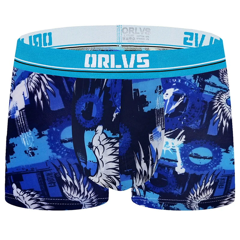 ORLVS Брендовое Мужское нижнее белье мужские боксеры cueca tanga быстросохнущие мужские брюки Ropa Interior hombre мужские боксеры шорты calzoncillo hombre - Цвет: OR303-blue