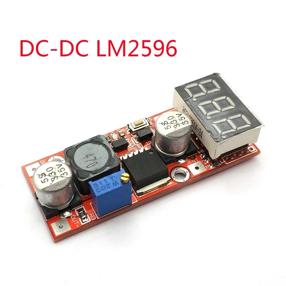 DC Регулируемый модуль регулятора напряжения с цифровой трубкой LM2596 ЗЕЛЕНЫЙ