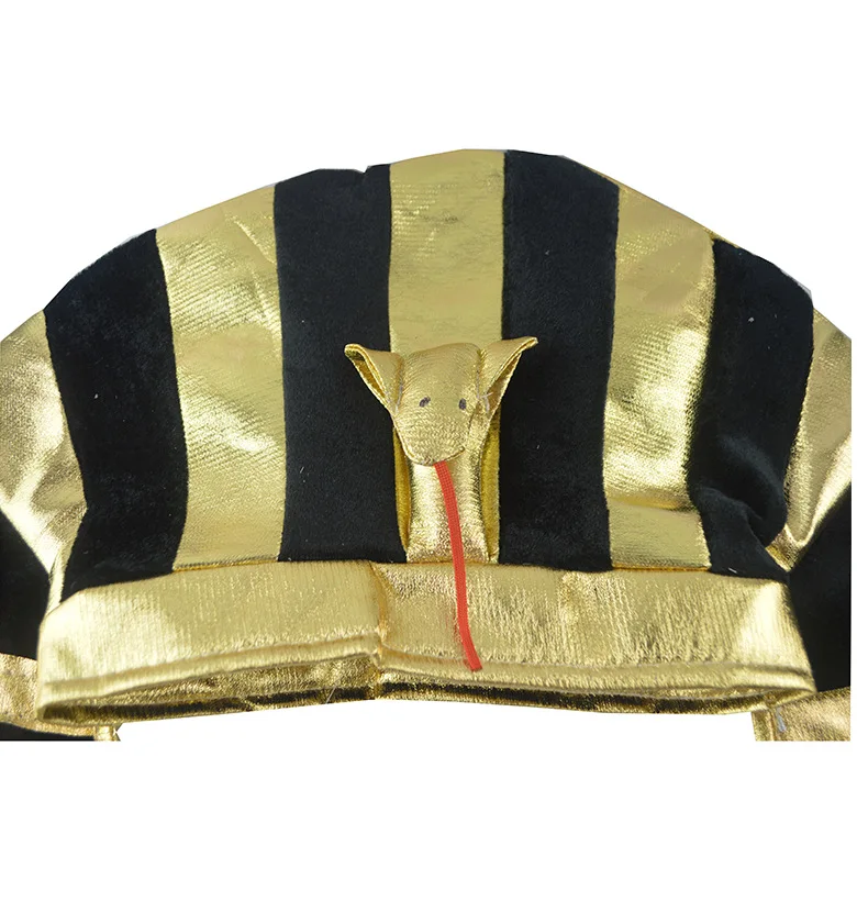 3pcs/set Egyptian Costume Accessories Golden Pharaoh King Hat Cleopatra Snake-shaped with Scepter Halloween Cosplay Props - купить по