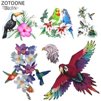 zotoone cartoon bird flower patch ironing applique animal stickers for clothing thermo transfers for kids patches for t shirt d