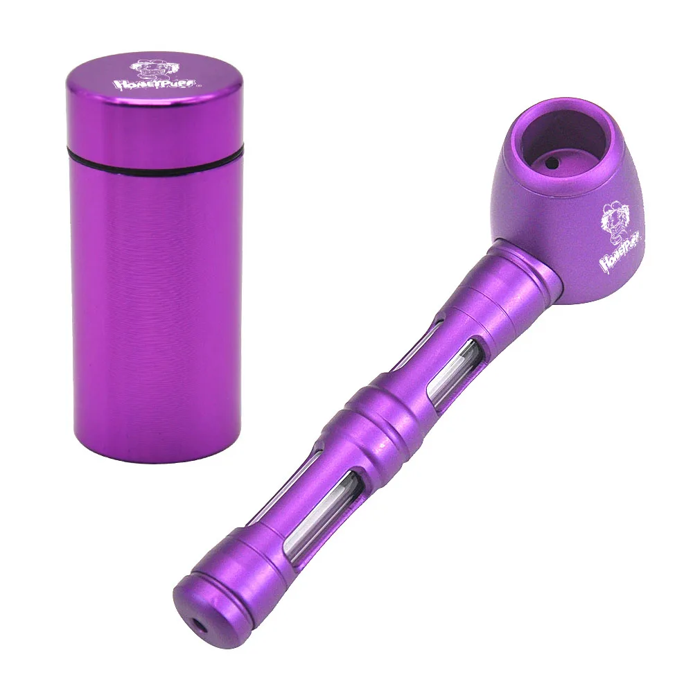 

Металлические курительные трубки HONEYPUFF со стеклянной ручкой, съемный + алюминиевый контейнер для трав, керамическая металлическая портатив...