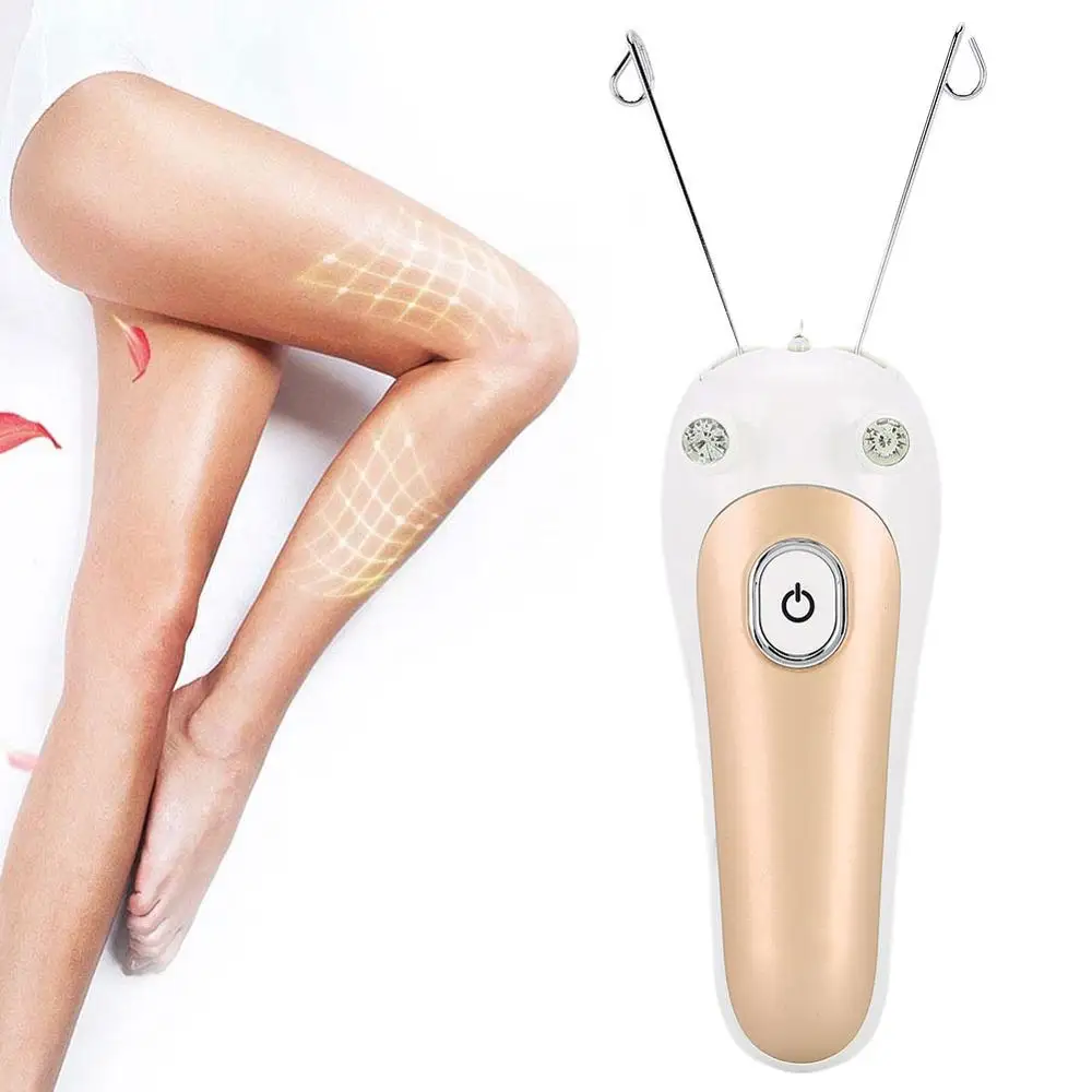 

Electric Threading Epilator Physical Threader Hair Remover for Face Arm Leg Use(Gold )
