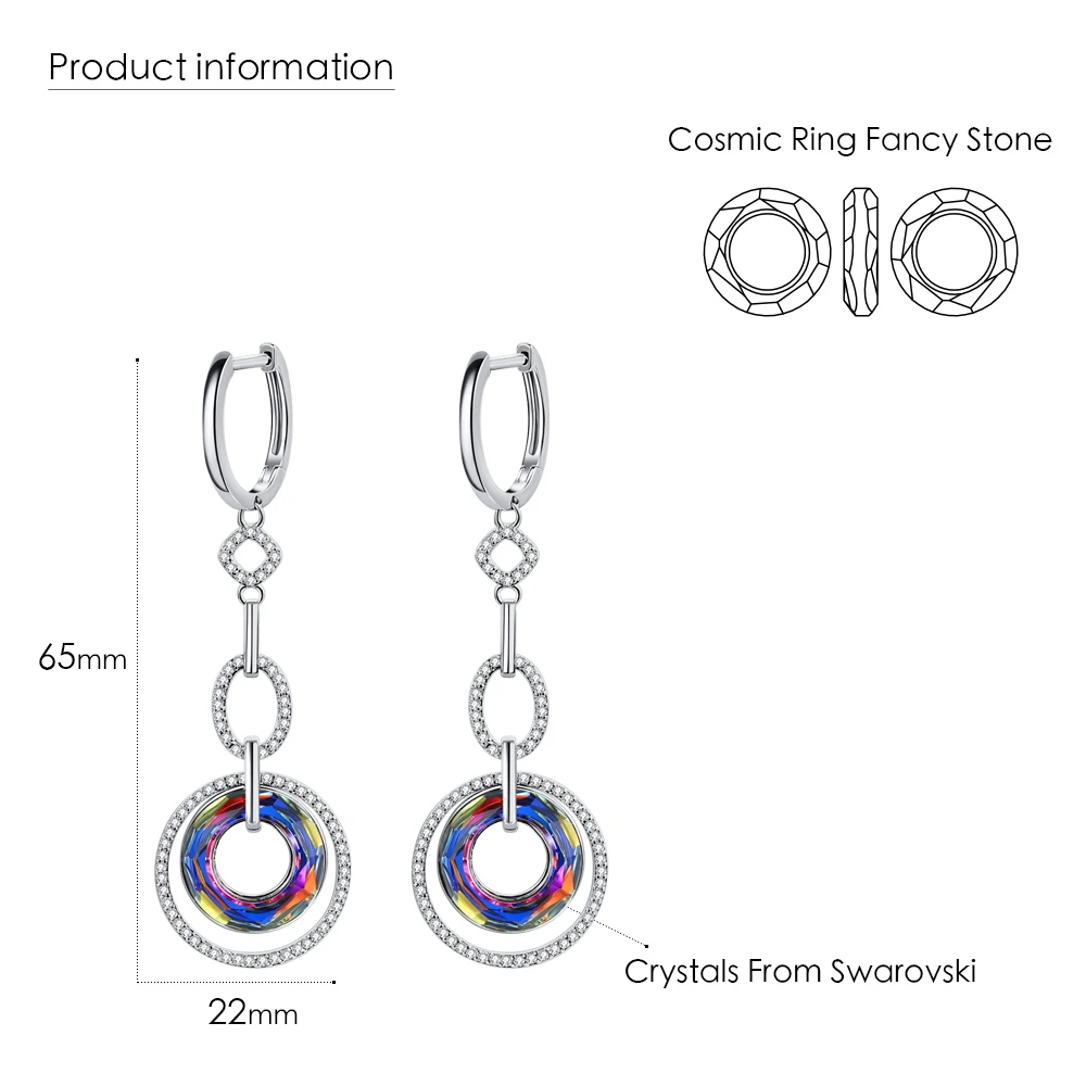 

Malanda 100% Crystals From SWAROVSKI Gorgeous Doughnut Drop Earrings For Women New Fashion Dangle Earrings Jewelry MOM Gift