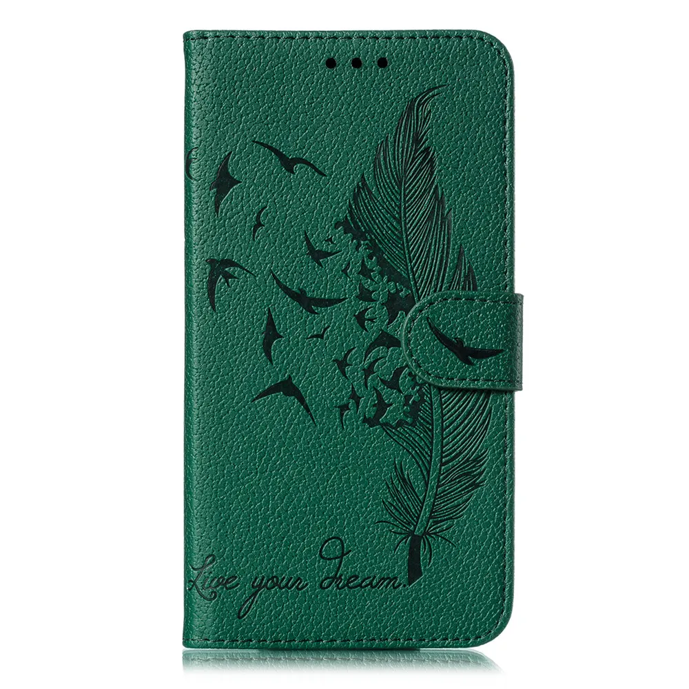 Роскошная текстура Книга чехол для телефона в виде ракушки для samsung Galaxy A10 A20 A30 A40 A50 A60 A70 A20E M10 M20 M30 A6 плюс A9 A7 A2 ядро - Цвет: Green