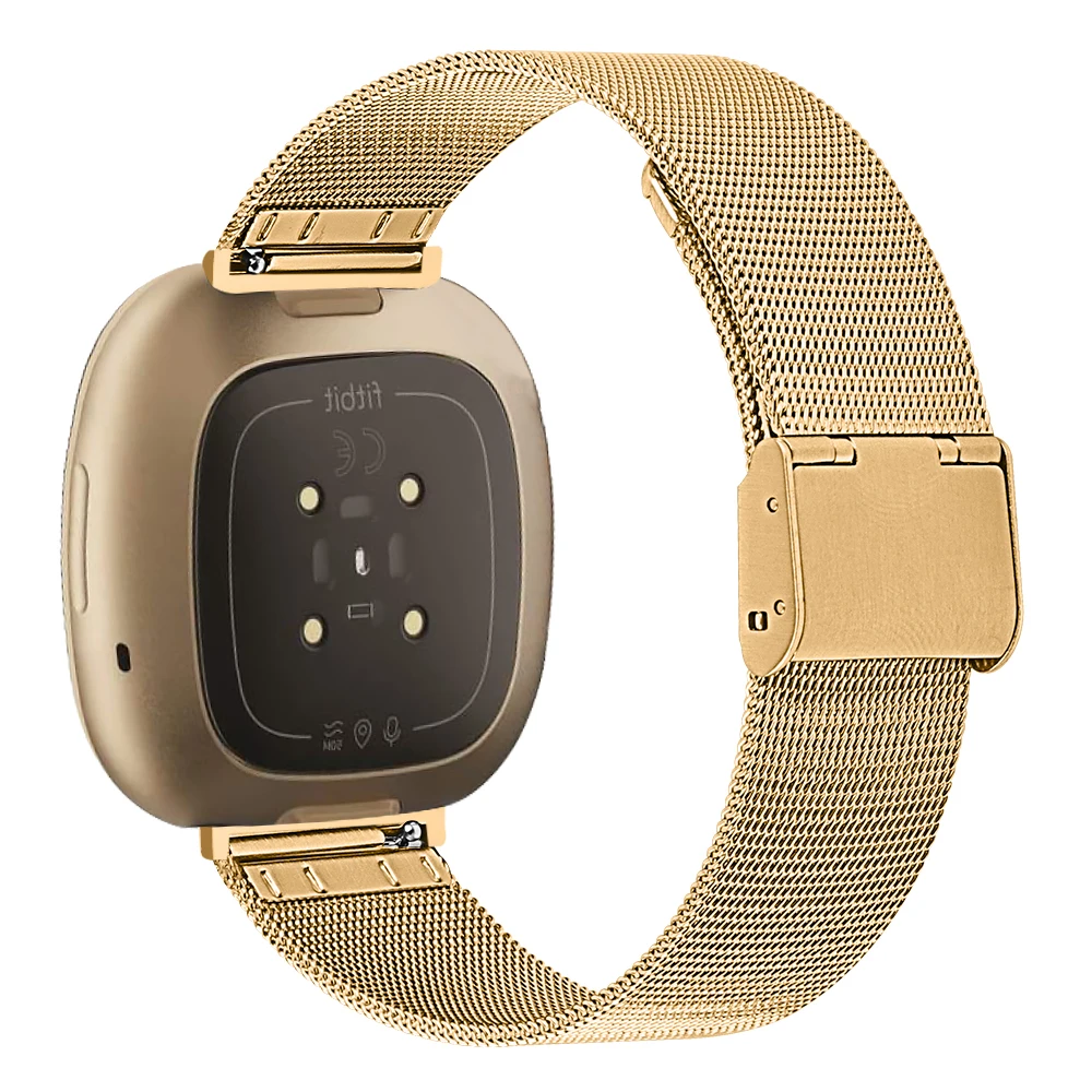 Миланский ремешок Correa для Fitbit Sense Mesh из нержавеющей стали браслета Versa 1 2 3 Lite